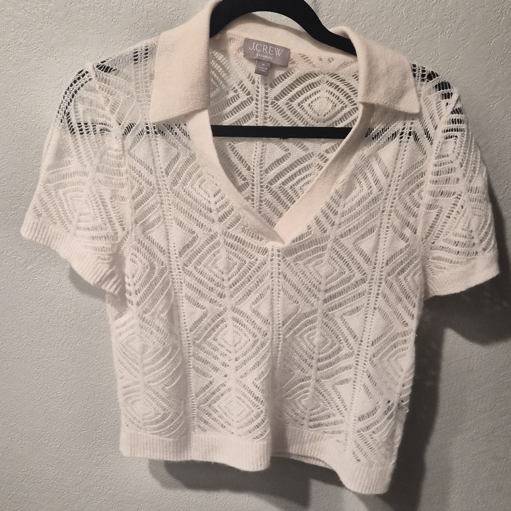 Jcrew Cashmere Lace Tee